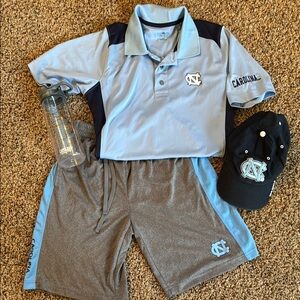 UNC Polo Shirt and Shorts Set with Cap